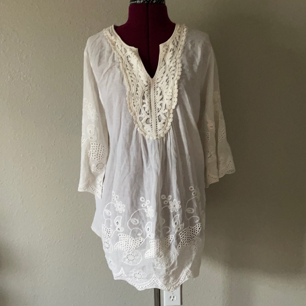 White Shana K tunic shirt Large